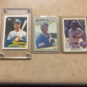 Ken Griffey Jr. 3 card Lot- 2 rookies!
